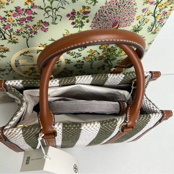 NWT Tory Burch Blake Striped Small Tote - Picture 4 of 13